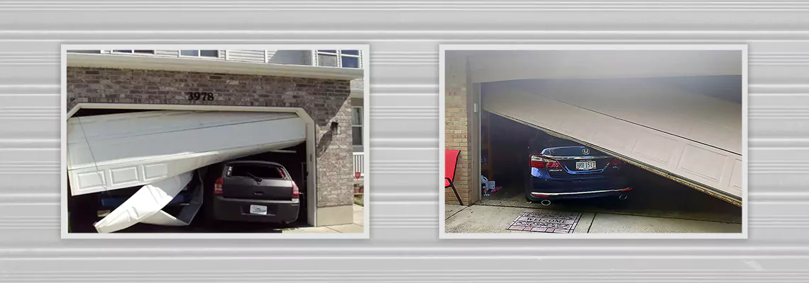 Repair Commercial Garage Door Got Hit By A Car in Cambridge, Ontario